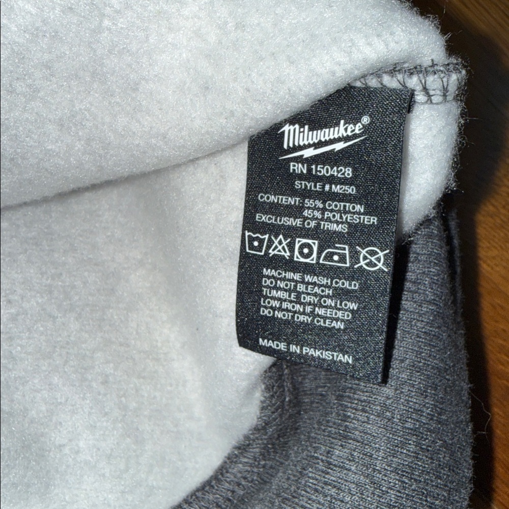Milwaukee Grey Gridiron Full Zip Hoodie Size XL - Picture 5 of 5